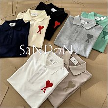 SaNDoN x『AMI』刺繡設計愛心POLO領設計短TEE 240506