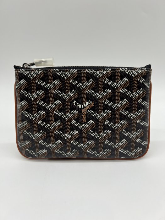 -Brantage不列顛精品- New - Goyard 高雅德全新黑/焦糖色經典花紋拉鍊包