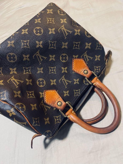 出清 真品 LV 二手 使用痕跡 波士頓包 speedy 25 附購買證明 現況詳照片