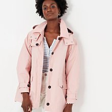 英國Joules Salcombe Short Trench Coat 粉色防水風衣，尺寸 UK6丶8，全新品含吊牌