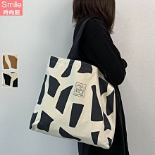 【P362】SMILE-簡約單品．文藝大容量單肩手提帆布袋包