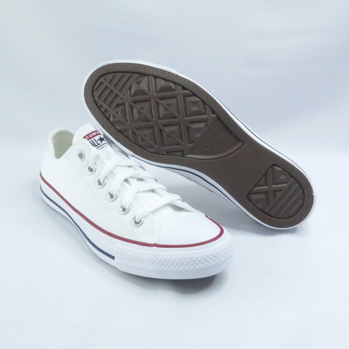 Converse ALL STAR 低筒 基本款 帆布休閒鞋 白X紅邊 M7652C 全尺碼【iSport愛運動】