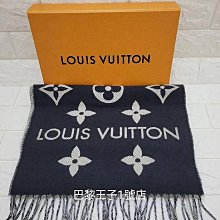 【巴黎王子1號店】《Louis Vuitton LV》M79503 油墨色 流蘇 羊毛 圍巾 ~預購