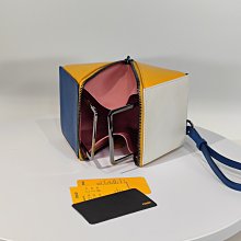 Fendi 全新稀有三色骰子手拿包 Apricot Leather Magic Cube Handbag