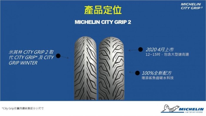 [屏東-晟信二輪]米其林 MICHELIN CITY GRIP 2 110/70-16 店內安裝氮氣平衡除臘(工資另計)