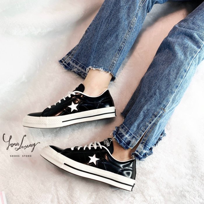 【Luxury】Converse one star hanbyeol leather 皮革帆布鞋 黑白 男女鞋 韓國正品