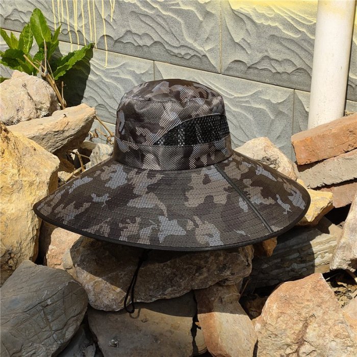 帽子男15cm遮陽帽釣魚帽大帽沿防嗮防紫外線漁夫帽夏季太陽帽防嗮
