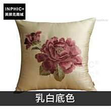 INPHIC-圖案靠墊純蠶絲花卉抱枕刺繡富貴牡丹-乳白底色_wGQn