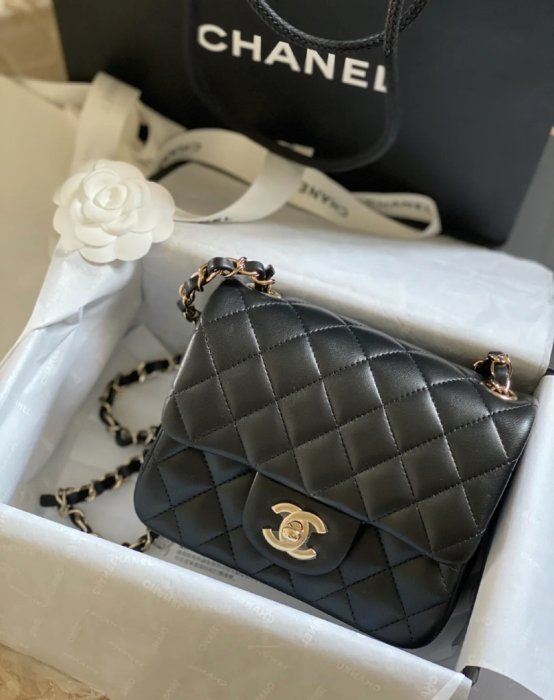 【COCO 精品專賣】Chanel A35200 mini Coco 方胖子 肩背包 黑金