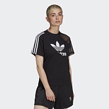 南◇2022 6月 ADIDAS ADICOLOR 短袖上衣 LOGO 短T 拼接 網布 三葉草 女款 黑 HC7039