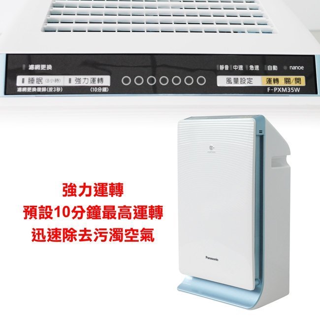 《B2C家電館》【直購價↘↘＄６４００～異味感知～主動淨化空氣】【國際～nanoe空氣清淨機】F-PXM35W