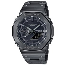 CASIO 卡西歐 G-SHOCK 太陽能智慧藍芽奢華全金屬八角形雙顯錶-黑(GM-B2100BD-1A 金屬 農家橡樹