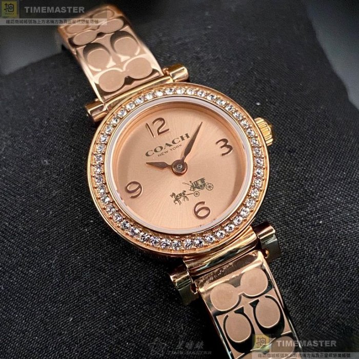 COACH手錶,編號CH00108,24mm玫瑰金錶殼,玫瑰金色錶帶款