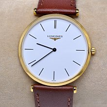 《寶萊精品》Longines 浪琴金白薄圓型石英男士錶