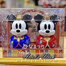 Ariel's Wish-日本東京迪士尼新年過年米奇米妮和服女兒節情人節不倒翁福氣到擺飾小物收納盒收納罐禮盒組-絕版空盒