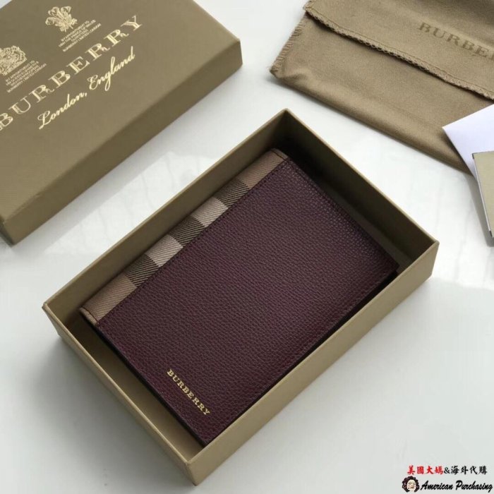 潮牌Burberry 巴寶莉 英倫經典 新款商務時尚 紅色護照夾 卡片夾  海外代購-雙喜生活館