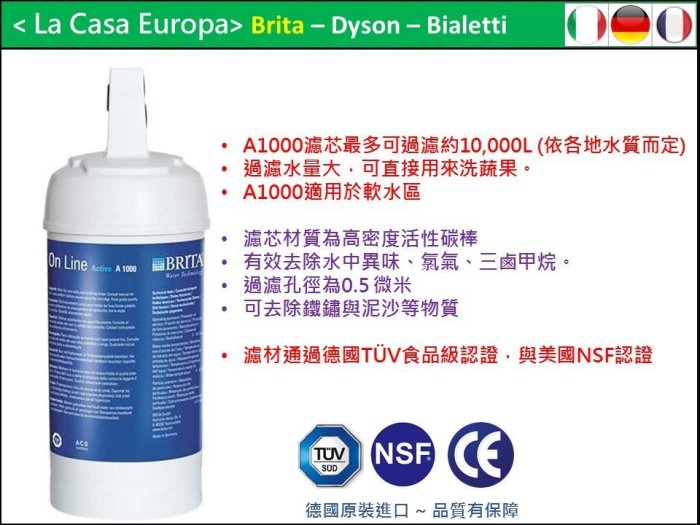 [My Brita] 1入 A1000 On Line 長效型濾心。2021.5月製造。原廠正貨。買2組免運費。新包裝