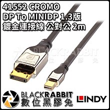 數位黑膠兔【 LINDY 林帝 41552 CROMO DP To MINIDP 1.3版 鍍金連接線 公對公 2m 】