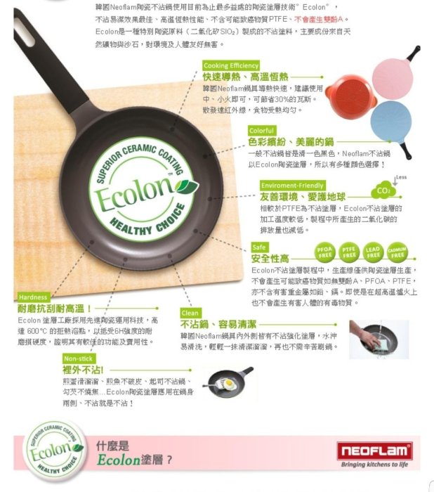 【快樂瞎拼】全新~NEOFLAM 韓國品牌 陶磁不沾炒鍋 MITRA系列 28cm   EC-MT-W28-2T 藍色  現貨