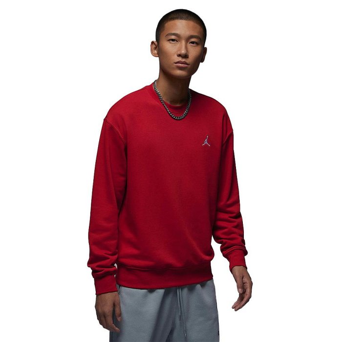 Nike 男裝 長袖上衣 Jordan 刺繡 紅【運動世界】FQ1865-687