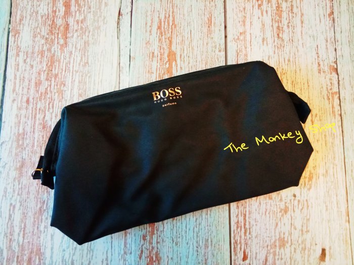 【 The Monkey Shop 】 全新正品 Hugo Boss 黑色防水盥洗包 化妝包 收納包 手拿包