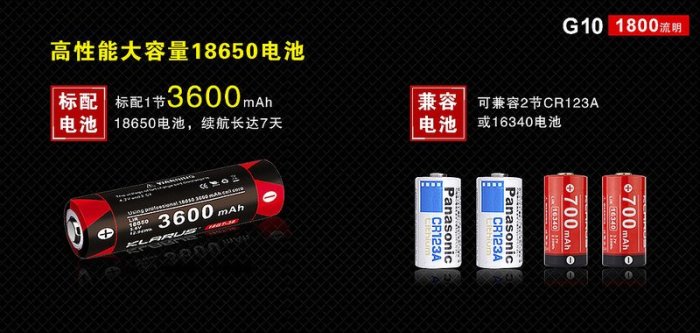 信捷【A125】KLARUS G10 1800流明 射程250米 內附原廠電池 輕巧戰術手電筒 USB直充 EDC 小直