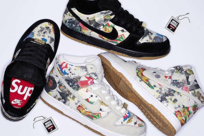 Supreme × Nike SB Dunk Low 黑低筒 High 白高筒 Rammellzee FD8778-001 FD8779-100 9.24