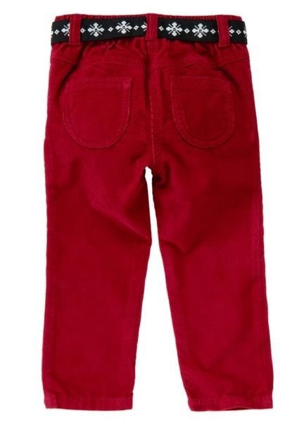 【B& G童裝】正品美國進口Crazy8花朵圖樣織帶紅色燈芯絨長褲4yrs