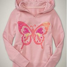 (嫻嫻屋) 全新正品現貨Gap 美國-蝴蝶ButterflyPopover Hoodie 帽T Girls XXL（適合S）