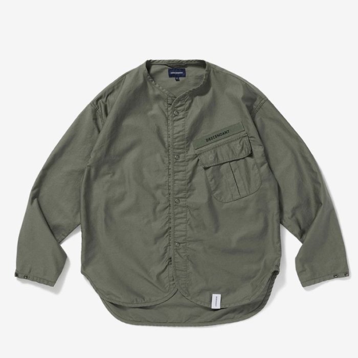 DESCENDANT 20SS REMNANTS MOLESKIN LS SHIRT 無領襯衫灰色黑色DCDT