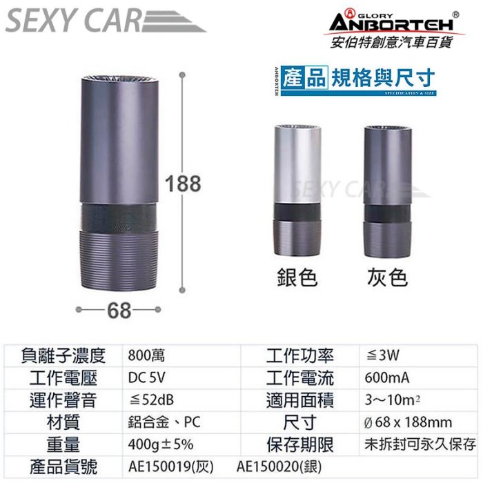 SC 安伯特 AI智慧空氣清淨機-神波源 ABT-E036 USB充電 負離子淨化 淨化空氣 HEPA過濾網 靜音運行