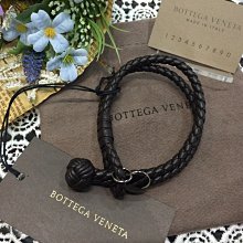 《真愛名牌精品》Bottega Veneta (BV) 113546 深咖啡色 編織 雙圈手環   S號*全新*
