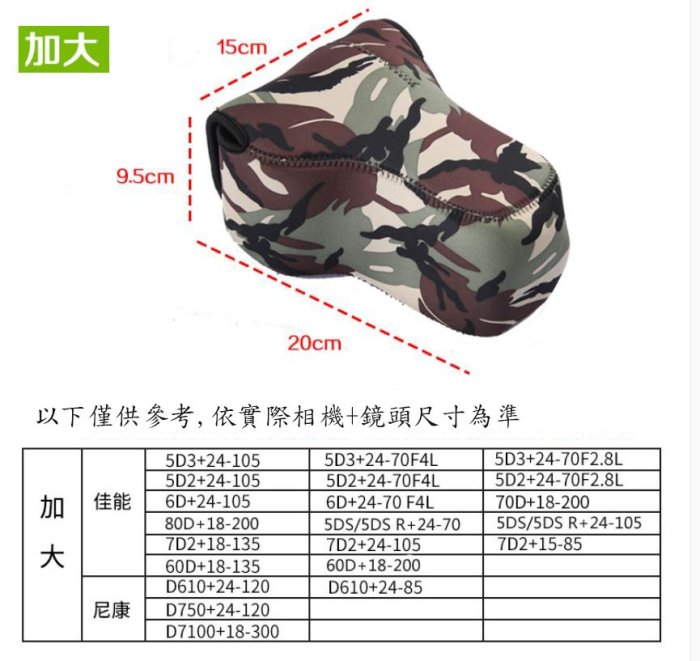 迷彩單眼相機包(防水吸震防刮)XL號/加大號 迷彩/黑色雙面兩用 攝影相機包