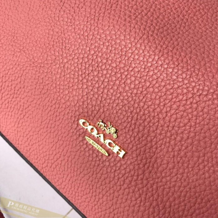 雅格精品代購 COACH 寇馳 28966 牛皮月亮包 單肩包 手提包 粉色斜背包美國代購