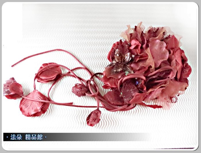 ❤法朵 精品館❤ 獨家販售款 - 歐式蕾絲紅玫瑰造型帽 頭飾 *EEB14*新娘飾品 婚紗飾品 /新娘秘書 /舞台走秀