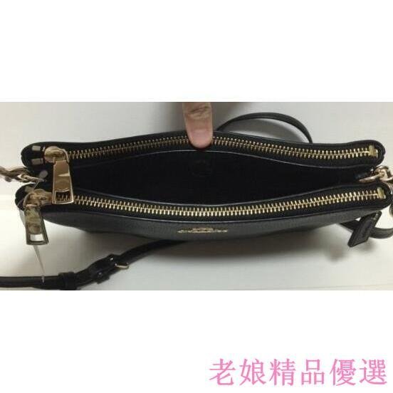 {全新現貨}COACH 38273 立體logo素面雙層拉鏈款女包 全皮斜背包 實用