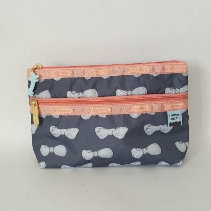 現貨到【清倉特價】日本正品 TSUMORI CHISATO × LeSportsac COSMETIC CLUTCH ブルーリボン