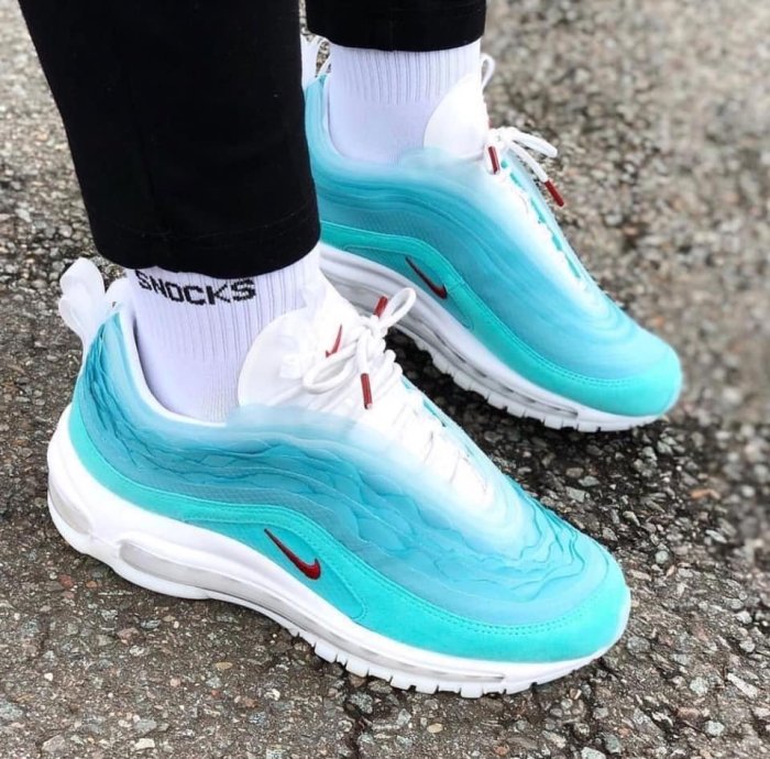 FOCUS】全新NIKE AIR MAX 97 SHANGHAI 上海限定水藍雲朵男女鞋CI1508 ...