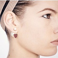 Dior Earrings 愛心珍珠水鑽耳環 金