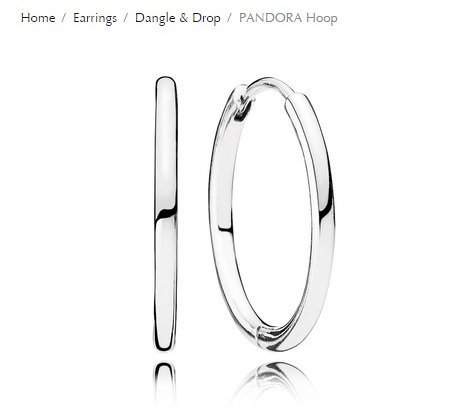 美國官網訂購 PANDORA HOOP潘朵拉亮麗顯眼基本圈型耳環含運現貨在台