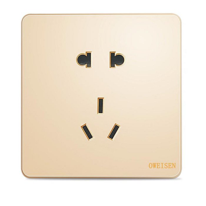 開關面板大板金色墻壁開關插座16A家裝家用USB二三插5孔五孔插座