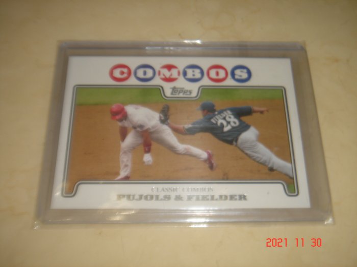 美國職棒 Albert Pujols + Prince Fielder  2008 Topps #536 球員卡