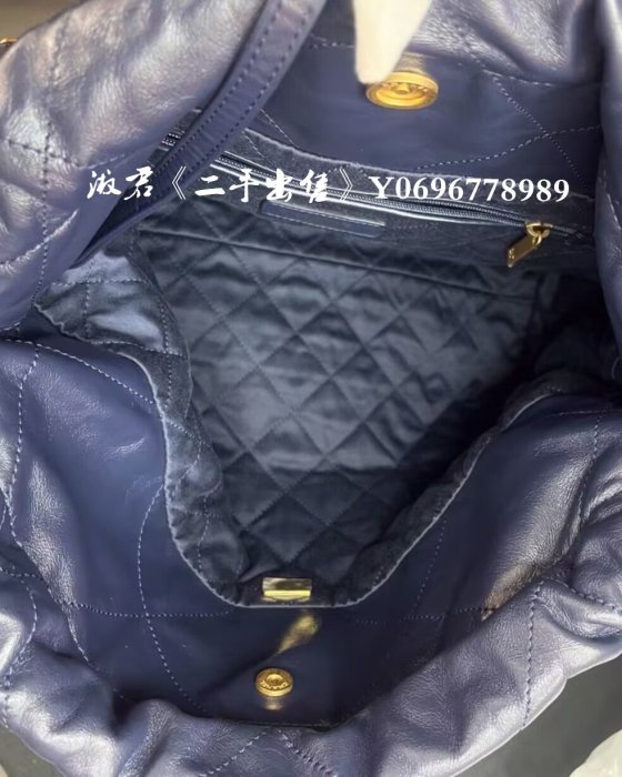 二手出售 CHANEL 香奈兒 Bag系列 tote 托特包 單肩包 深藍色 小號 AS3260