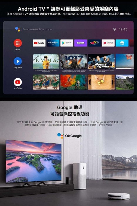 《公司貨含稅/含基本安裝》Xiaomi 小米 55吋 4K Ultra HD 智慧顯示器A2