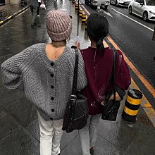 NANAS【D10115】法式輕時尚🇫🇷~chic高級感前後兩穿慵懶風含羊毛毛衣外套 現貨