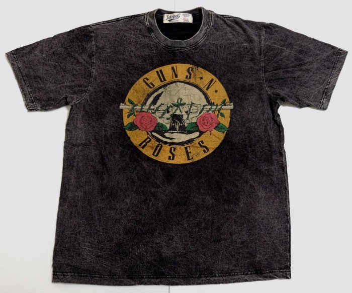 【Mr.17】Guns n roses 槍與玫瑰 水洗黑石洗刷舊做舊復古搖滾短袖T恤 寬版 T-SHIRT(JE036)