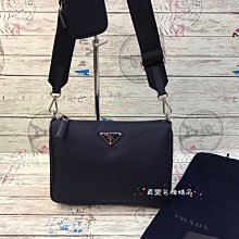 《真愛名牌精品》PRADA 2VH113 Nylon Cross-Body Bag深藍尼龍男款三合一斜背包 *全新*代購