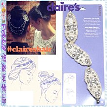 ☆POLLY媽☆歐美claire′s decorative hair swag珍珠水鑽造型三連續髮夾頭飾