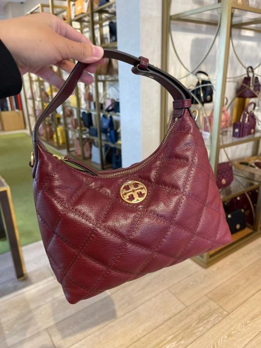 ╭☆包媽子店☆Tory Burch willa 山羊皮菱格女包腋下包斜挎包