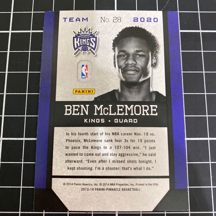 Ben McLemore 2013-14 Pinnacle #28 Team 2020